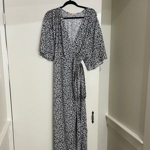 Nordstrom Kimono Maxi Animal Print Wrap Dress
